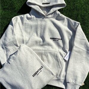 Essentials Light Gray Men's Hoodie